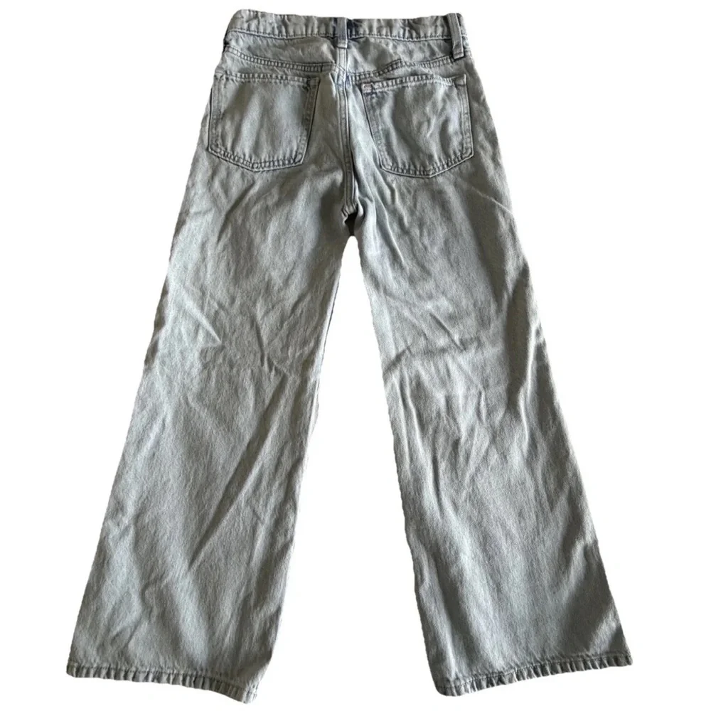 Old Navy Jeans Kids 12 Light Wash High Rise Baggy Wide Leg Built-In Tough Denim